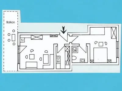 Grundriss der Unterkunft Haus Fernblick Apartment 1