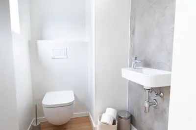 Ein Badezimmer in der Unterkunft Ferienwohnung Loblocher Mühle