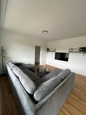 Ein Sitzbereich in der Unterkunft Ferienwohnung am Felsenmeer