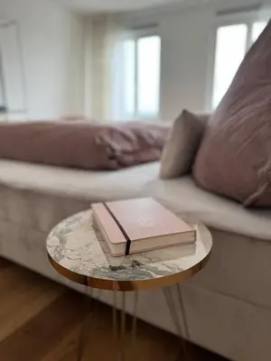 Ein Bett oder Betten in einem Zimmer der Unterkunft Rheinblick-Oase Oppenheim