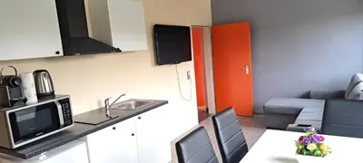 Küche/Küchenzeile in der Unterkunft Geräumiges Apartment in ruhiger Lage