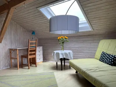 Ein Sitzbereich in der Unterkunft Gemütliche Dachwohnung am Tor zum Schwarzwald