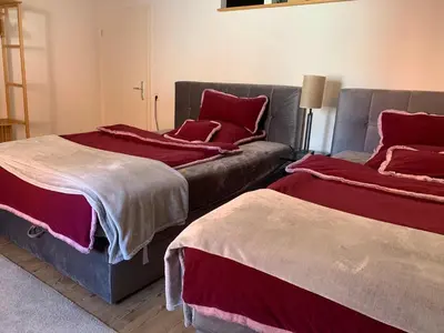 Ein Bett oder Betten in einem Zimmer der Unterkunft Apartment am historischen Rathaus