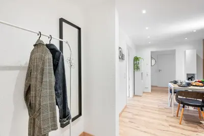 Grundriss der Unterkunft Neu mit Terrasse! 2BR 4Beds- schönste Aussicht - frisch saniert- barrierefreie! -Mozart ZWEI - Bietigheim