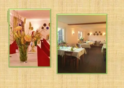 Ein Restaurant oder anderes Speiselokal in der Unterkunft Grünvogels Landgasthof zum Grünen Baum