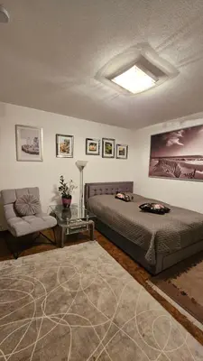 Ein Bett oder Betten in einem Zimmer der Unterkunft Ferienwohnung Bad Bergzabern
