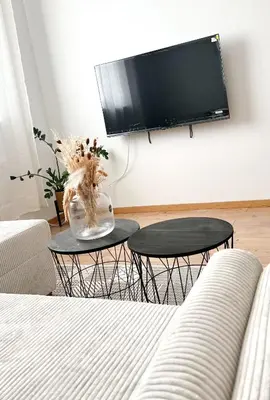 TV/Unterhaltungsangebot in der Unterkunft 2 ZKB Apartement in Mannheim Buga - Küche - Parken