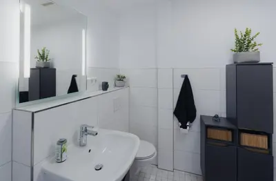 Ein Badezimmer in der Unterkunft Modernes Balkon Apart