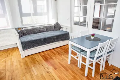 Ein Sitzbereich in der Unterkunft Ferienwohnung BIG bei Tripsdrill