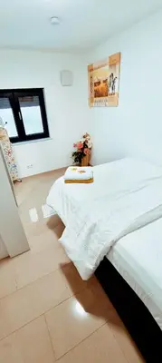 Ein Bett oder Betten in einem Zimmer der Unterkunft Einliegerwohnung NEU in Vaihingen Enz Horrheim