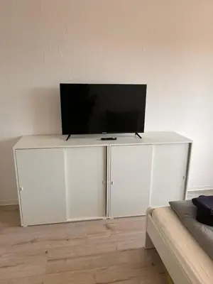 TV/Unterhaltungsangebot in der Unterkunft bookandstay24 com Dietzenbach 2 Zimmerwohnung mit Balkon, Küche und Parkplatz