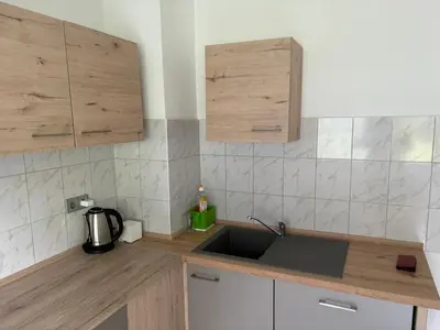 Küche/Küchenzeile in der Unterkunft Ferienwohnung Grimm 3