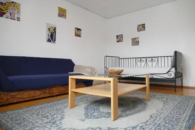 Ein Sitzbereich in der Unterkunft Großzügige Monteurwohnung