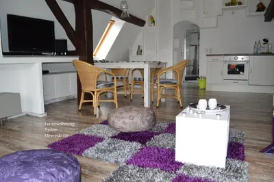 Küche/Küchenzeile in der Unterkunft Ferienwohnungen Treiber in Eggenstein-Leopoldshafen - Nähe KIT Campus Nord und Karlsruhe