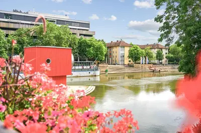 Blick auf einen Fluss in der Nähe der Ferienwohnung