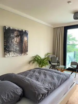 Ein Sitzbereich in der Unterkunft Huus Bellevue