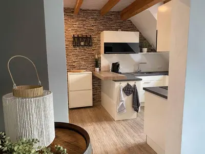 Küche/Küchenzeile in der Unterkunft Ferienwohnung Weingut Sturm
