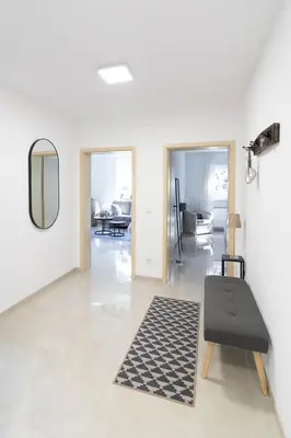 Ein Sitzbereich in der Unterkunft Ferienwohnung Steuerwald