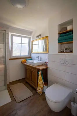 Ein Badezimmer in der Unterkunft Paulas Ferienhaus