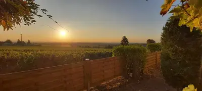 Blick auf den Sonnenuntergang/Sonnenaufgang von der Ferienwohnung aus oder aus der Nähe
