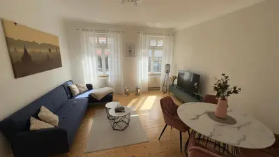 Ein Sitzbereich in der Unterkunft Design Apartment Hindenburg in Neustadt an der Weinstrasse