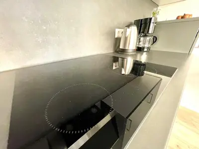 Küche/Küchenzeile in der Unterkunft Black Forest Apartament Schlössle Goldstadt Pforzheim Schwarzwald