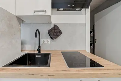 Küche/Küchenzeile in der Unterkunft Apartment Bissingen