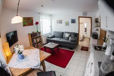 Ein Sitzbereich in der Unterkunft Romantische Ferienwohnung