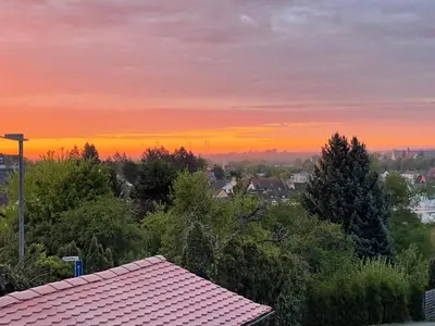 Blick auf den Sonnenuntergang/Sonnenaufgang von der Ferienwohnung aus oder aus der Nähe