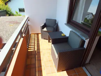 Ein Sitzbereich in der Unterkunft Gästehaus Müller