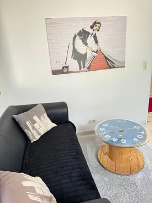 Ein Sitzbereich in der Unterkunft Schleusenapartment mit Klimaanlage und Kamin