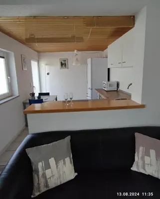 Küche/Küchenzeile in der Unterkunft Schleusenapartment mit Klimaanlage und Kamin