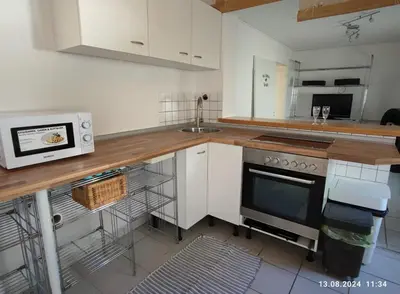 Küche/Küchenzeile in der Unterkunft Schleusenapartment mit Klimaanlage und Kamin