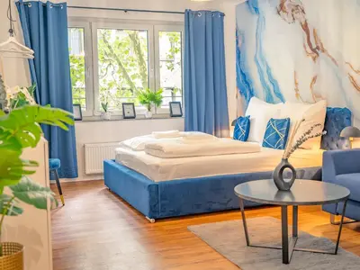 Ein Bett oder Betten in einem Zimmer der Unterkunft Noble Studio - 1 Min to HBF