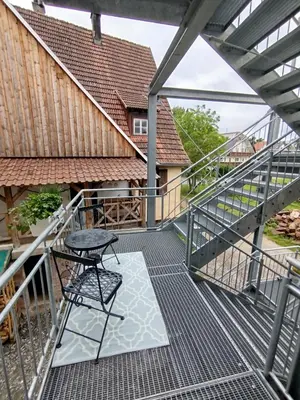 Ein Balkon oder eine Terrasse in der Unterkunft Ferienwohnung LandZeit 1