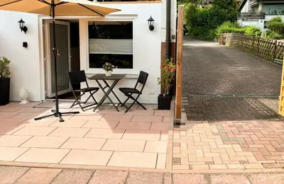 Ein Patio oder anderer Außenbereich in der Unterkunft Ferienwohnung Fröhlich
