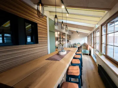 Ein Sitzbereich in der Unterkunft Gästehaus Kraft
