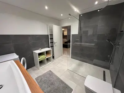 Ein Badezimmer in der Unterkunft Casa Rosa Ferienwohnung in Altrip