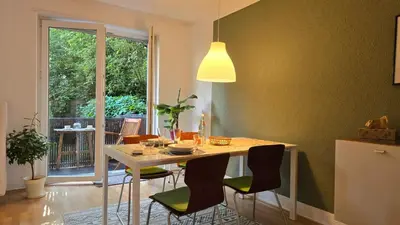 Ein Sitzbereich in der Unterkunft Wohnung Medicus, 3 ZKB, Balkon, Garten, nähe Stadtpark, ruhig