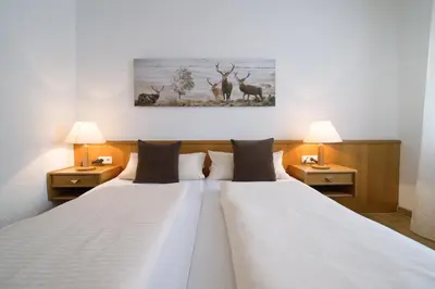 Ein Bett oder Betten in einem Zimmer der Unterkunft Hotel-Restaurant Schwyzerhüsli