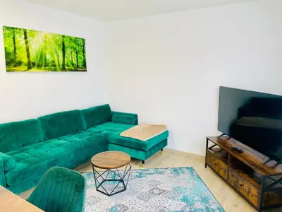 Ein Sitzbereich in der Unterkunft Panoramablick Ferien- und Monteurwohnung OG