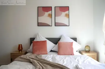 Ein Bett oder Betten in einem Zimmer der Unterkunft Ludwigshafen-Bahnhofsresidenz