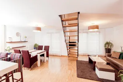 Ein Sitzbereich in der Unterkunft Appartement mit Dachterrasse und Schloßblick