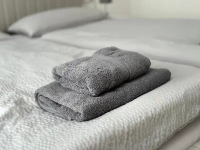 Ein Bett oder Betten in einem Zimmer der Unterkunft Garden Retreat - Küche - Bad - Garten