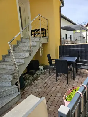 Ein Balkon oder eine Terrasse in der Unterkunft Ferienwohnung Heilbronn
