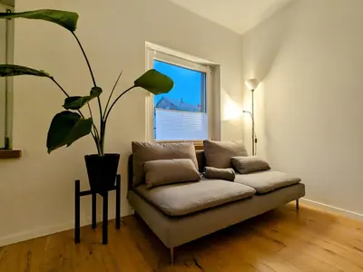 Ein Sitzbereich in der Unterkunft 55qm Messe Wohnung, Trade Fair, 6 Minuten zur Messe