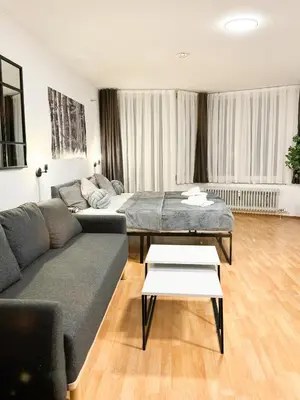 Ein Sitzbereich in der Unterkunft modern living in Karlsruhe - frieden apartments