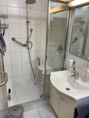 Ein Badezimmer in der Unterkunft Ferienwohnung Meschi