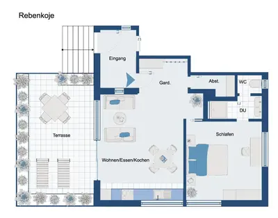 Grundriss der Unterkunft Bei Deidesheim - Haustierfreundliches Appartement mit Fahrradgarage