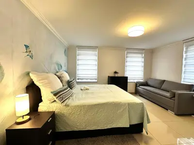 Ein Bett oder Betten in einem Zimmer der Unterkunft Mein Apartment, City Garden, Terrasse, Klima, 6 Personen